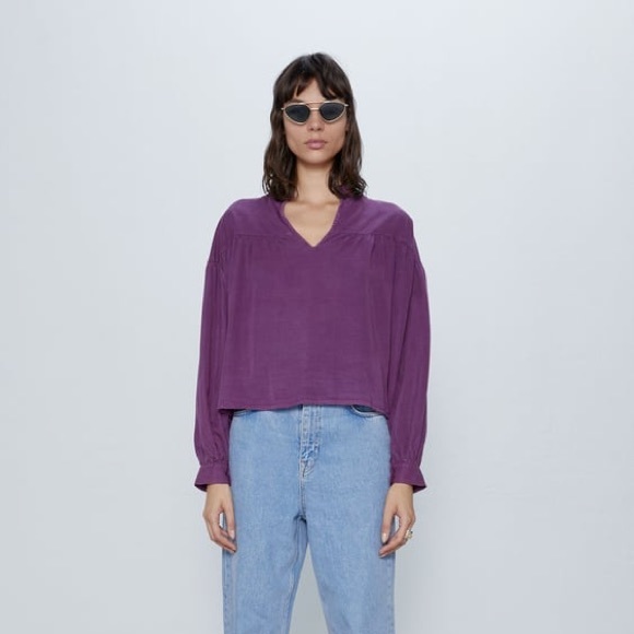 Zara Flowy Full Cut Blouse XS - Picture 2 of 2